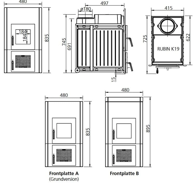 Kachelofeneinsatz LEDA Rubin K19 3 Kachelofeneinsatz LEDA Rubin K19 – Bild 3
