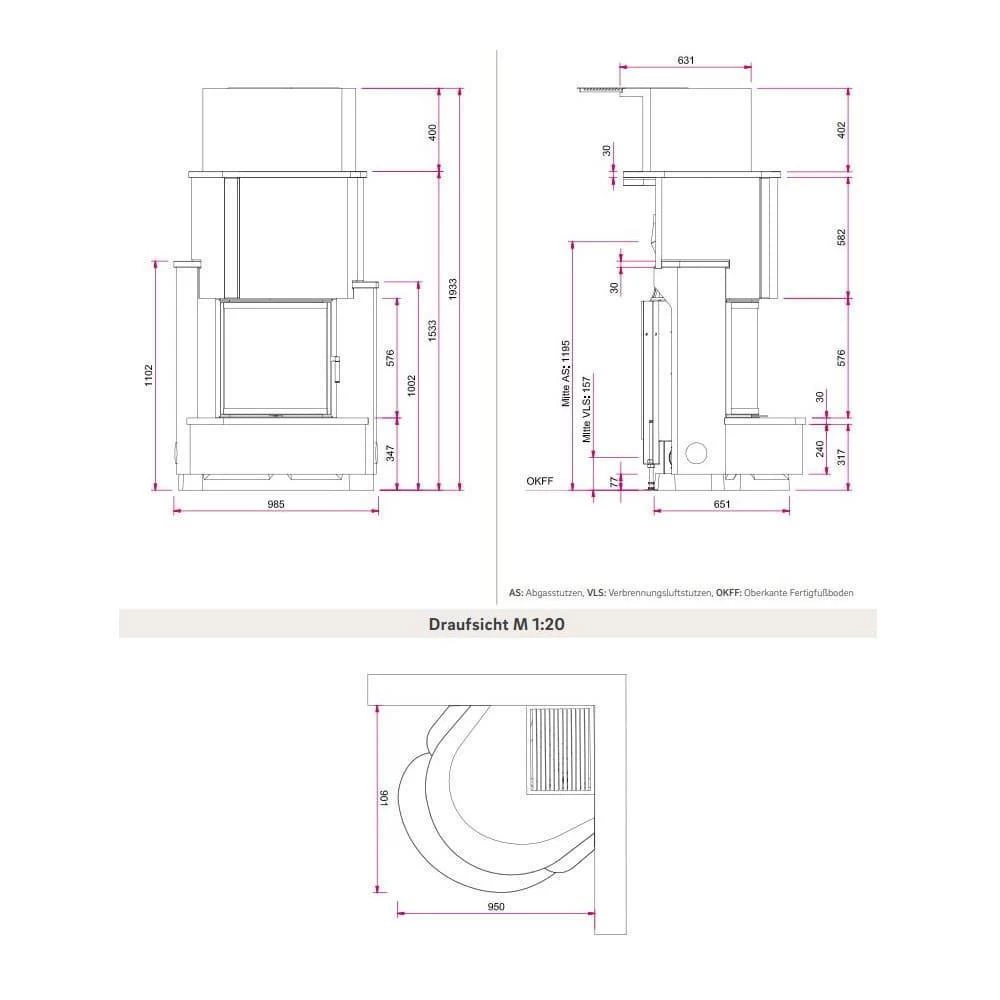 Kaminbausatz Camina S5 Eck | Eckkamin Mit Gebogener Scheibe 3 Kaminbausatz Camina S5 Eck | Eckkamin Mit Gebogener Scheibe – Bild 3