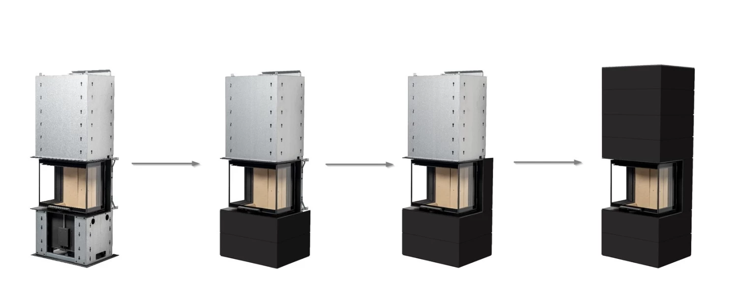 Kaminbausatz Neocube S10 Black & White | Eckkamin 5 Kaminbausatz Neocube S10 Black & White | Eckkamin – Bild 5