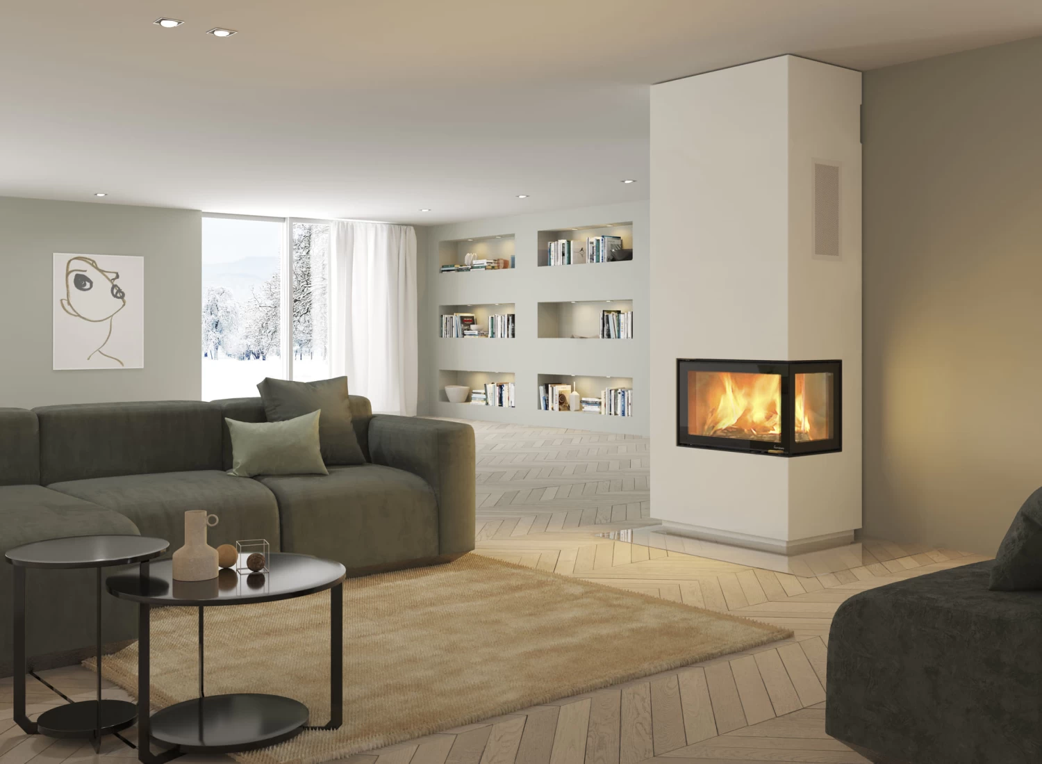 Kaminbausatz Nordpeis Davos A High | Mit Eckscheibe 5 Kaminbausatz Nordpeis Davos A High | Mit Eckscheibe – Bild 5