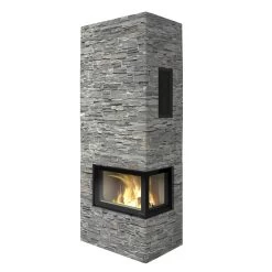 Kaminbausatz Nordpeis Davos A High Stone | Mit Eckscheibe