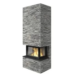 Kaminbausatz Nordpeis Davos U High Stone | 3-Seiten-Kamin