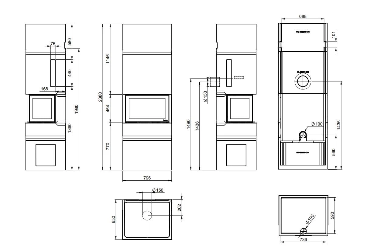 Kaminbausatz Nordpeis Geneve | 3-Seiten-Kamin 2 Kaminbausatz Nordpeis Geneve | 3-Seiten-Kamin – Bild 2