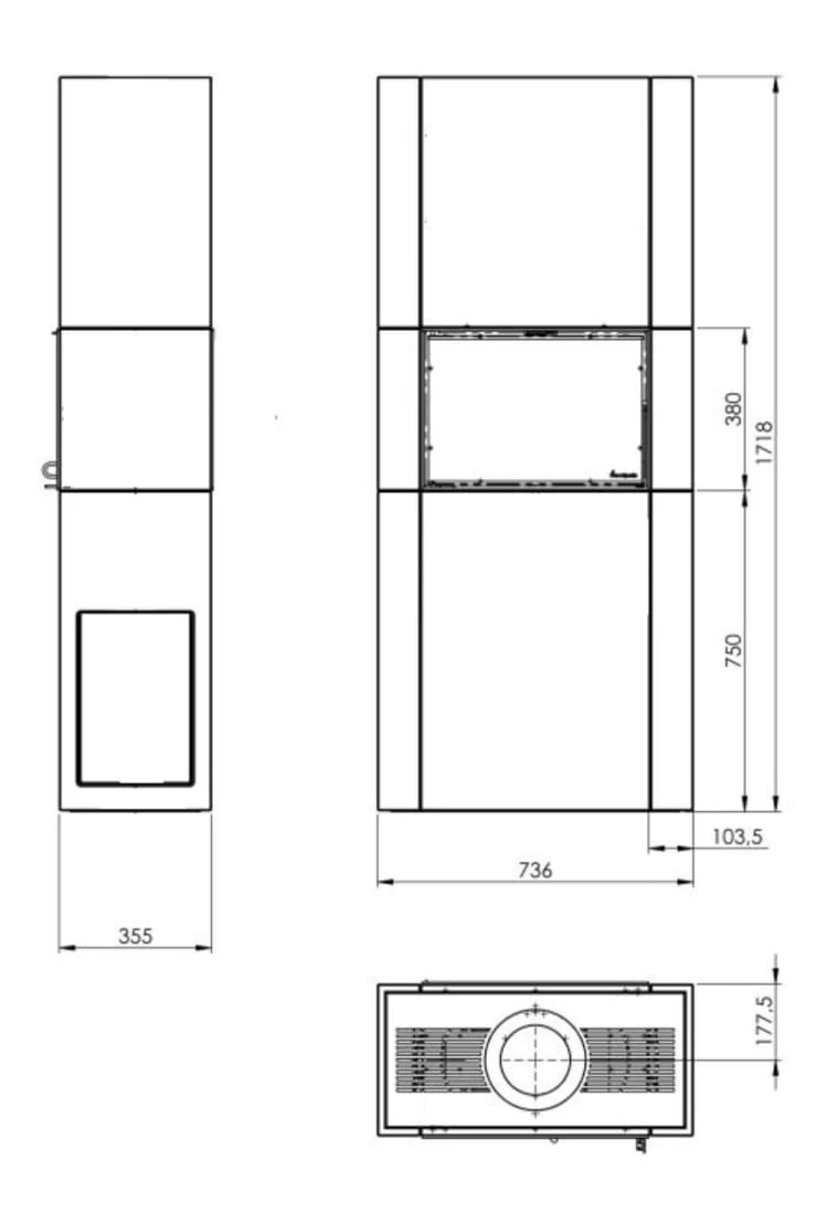 Kaminbausatz Nordpeis Osaka T | Tunnelkamin | Gerade Scheibe 2 Kaminbausatz Nordpeis Osaka T | Tunnelkamin | Gerade Scheibe – Bild 2