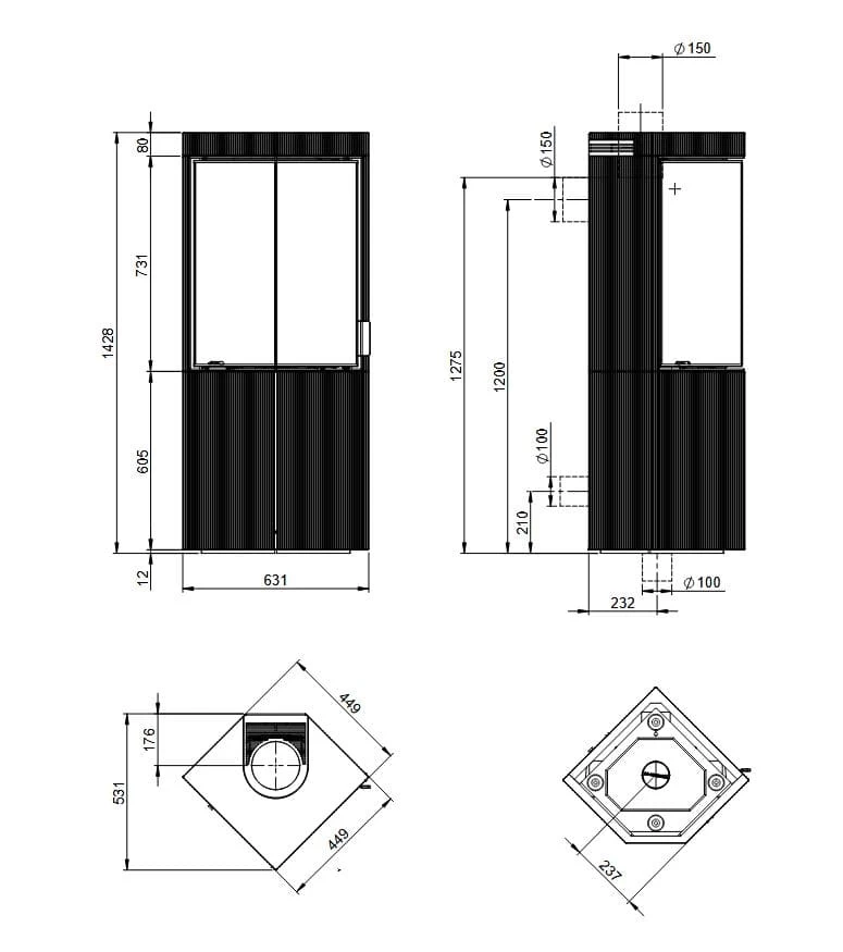 Kaminbausatz Nordpeis Quadro Colorado White Exclusive | Eckkamin 2 Kaminbausatz Nordpeis Quadro Colorado White Exclusive | Eckkamin – Bild 2