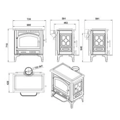 Kaminofen LACUNZA LEVANTE -Default Template kaminofen lacunza levante abmessungenjpg 3 135185
