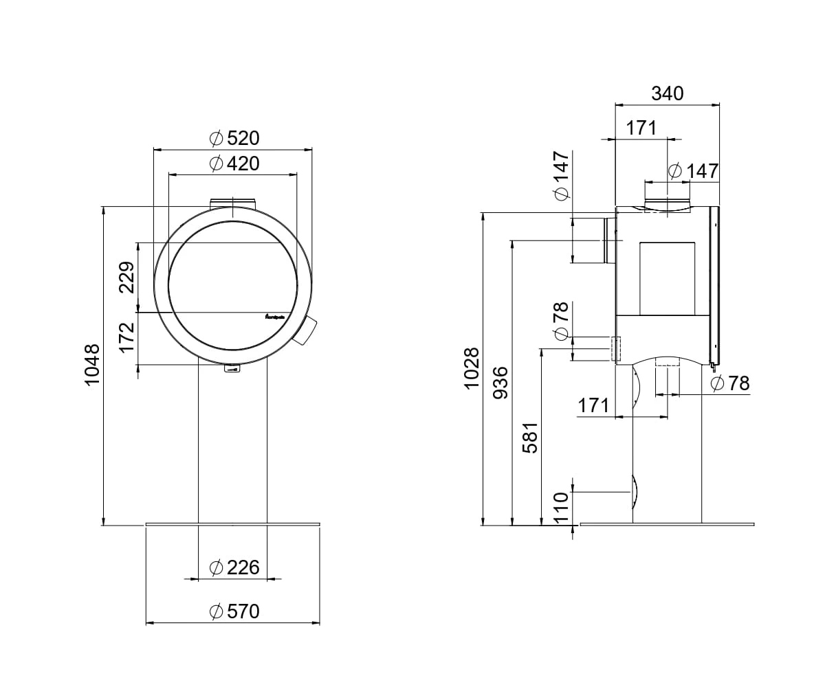 Kaminofen Nordpeis Me Sockel 3 Kaminofen Nordpeis Me Sockel – Bild 3