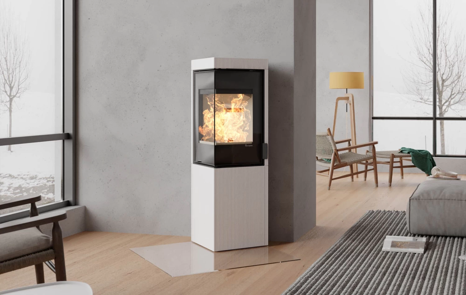 Kaminbausatz Nordpeis Quadro Colorado White Exclusive | Eckkamin 4 Kaminbausatz Nordpeis Quadro Colorado White Exclusive | Eckkamin – Bild 4